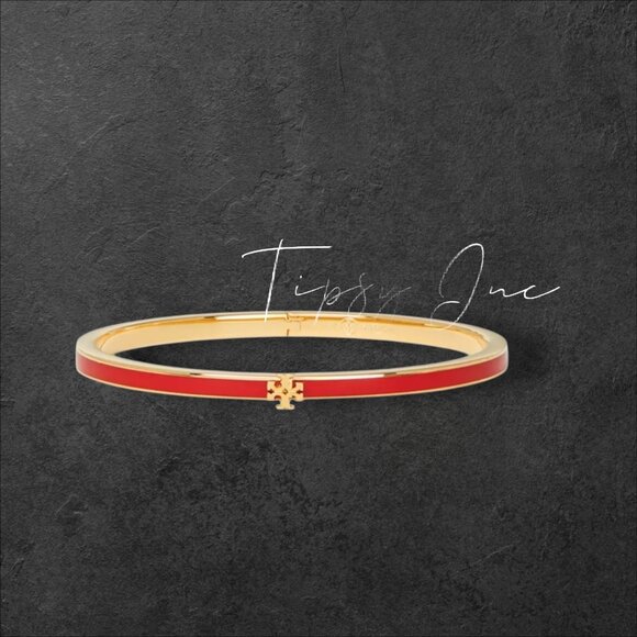 Tory Burch Red and Gold Kira Earring and Bracelet Set! - Picture 6 of 9